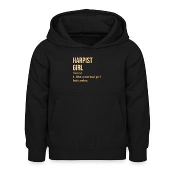 harpe - Sweat à capuche Enfant - noir - Devant - AI Model Kid Female (0cm)