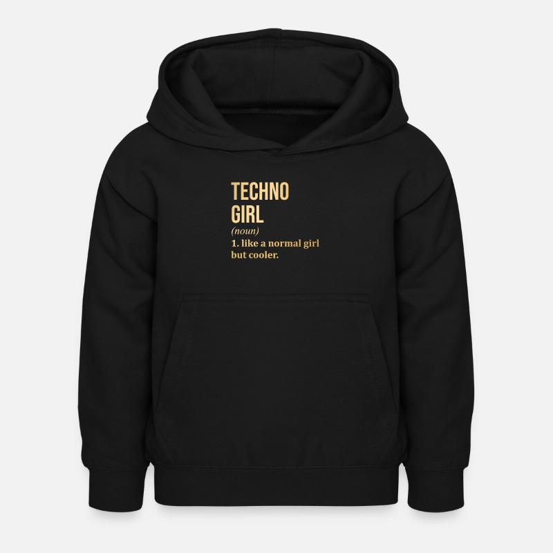 techno - Sweat à capuche Enfant - noir