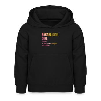 Gleitschirm - Kinder Hoodie - Schwarz - Vorne - AI Model Kid Female (0cm)