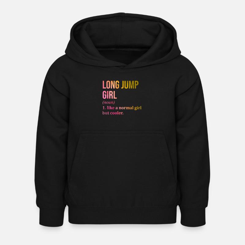 Weitsprung - Kinder Hoodie - Schwarz