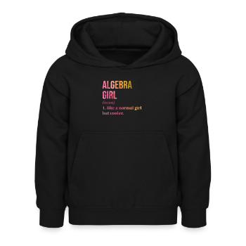 Algebra - Kinder Hoodie - Schwarz - Vorne - AI Model Kid Female (0cm)