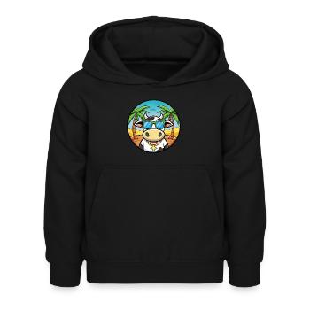 Kuh Lustige Cartoon Sommer Strand Sonnenbrille Aufkleber - Kinder Hoodie - Schwarz - Vorne - AI Model Kid Female (0cm)