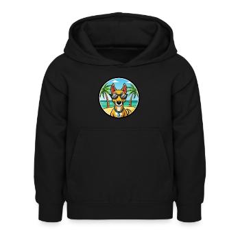 Russischer Harlekin Hund Rasse Cartoon Strand - Kinder Hoodie - Schwarz - Vorne - AI Model Kid Female (0cm)