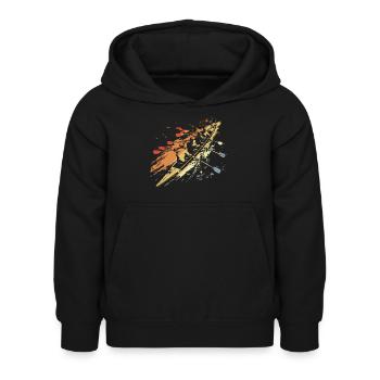 Retro Rowing Team Graphic - Kids Hoodie - black - Front - AI Model Kid Female (0cm)