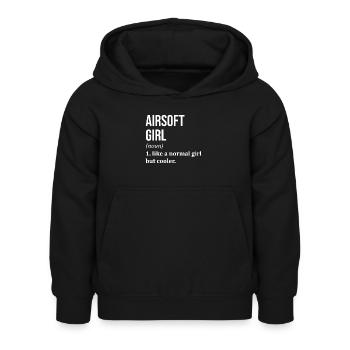 Airsoft - Kids Hoodie - black - Front - AI Model Kid Female (0cm)