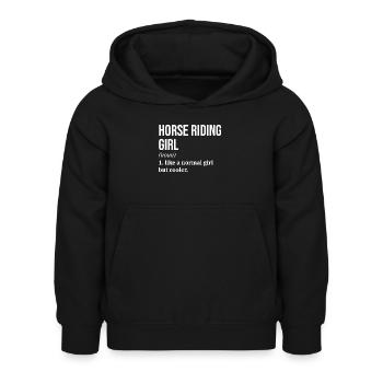 Reiter - Kinder Hoodie - Schwarz - Vorne - AI Model Kid Female (0cm)