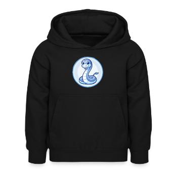 Anaconda Blau Kawaii Cartoon Figur Clipart Haustier - Kinder Hoodie - Schwarz - Vorne - AI Model Kid Female (0cm)