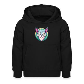 Australian Mist Cat Breed Cartoon Kawaii Animal - Kids Hoodie - black - Front - AI Model Kid Female (0cm)