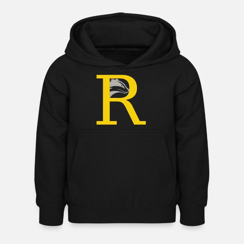 Buchstabe R - Kinder Hoodie - Schwarz