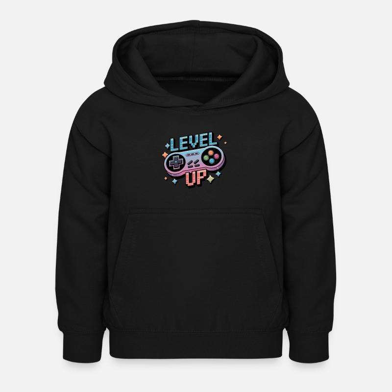 Level Up – Gaming Controller - Kinder Hoodie - Schwarz