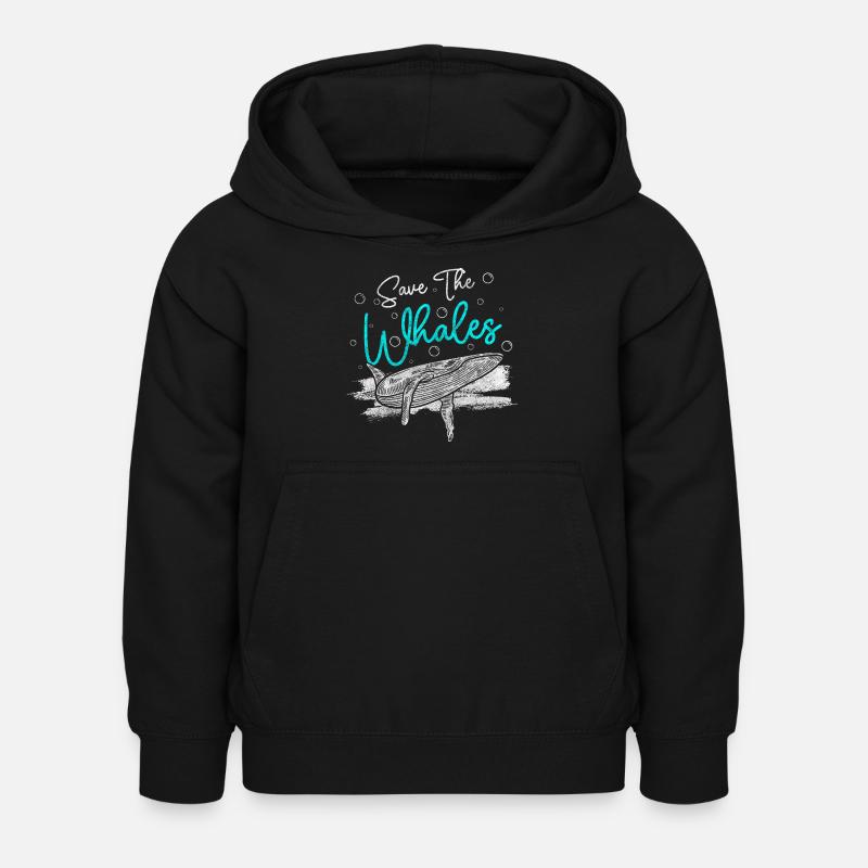Baleine Mer Créatures Lac - Sweat à capuche Enfant - noir