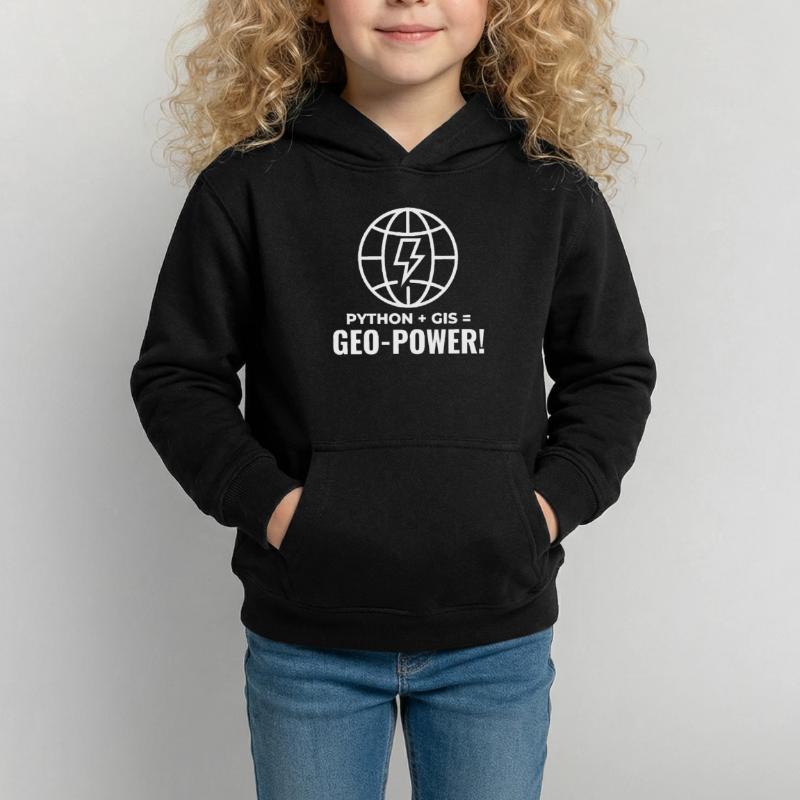 Python GIS Geo-Power Programmierung Geospatial Kinder Hoodie
