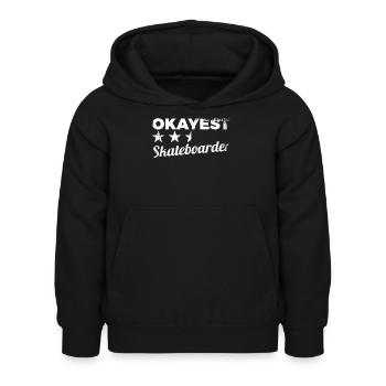Skateur moyen - Sweat à capuche Enfant - noir - Devant - AI Model Kid Female (0cm)