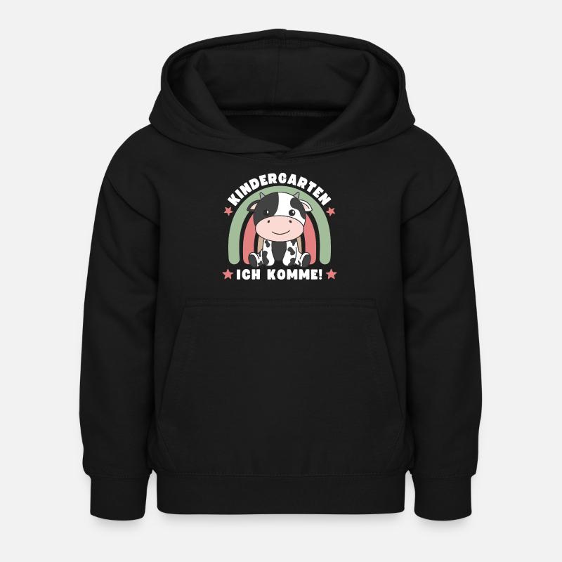 J'arrive à la maternelle ! Vache - Sweat à capuche Enfant - noir
