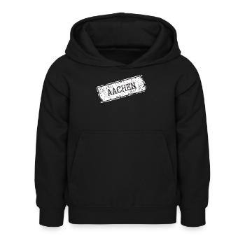 Aix-la-Chapelle - Sweat à capuche Enfant - noir - Devant - AI Model Kid Female (0cm)