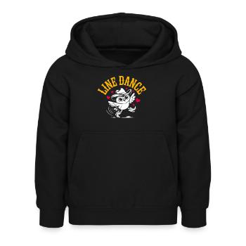 Hibou de danse en linedance avec chapeau de cowboy - Sweat à capuche Enfant - noir - Devant - AI Model Kid Female (0cm)