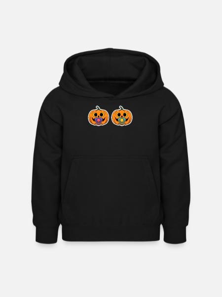 Pumpkin pacifier grimaces - Kids Hoodie - black