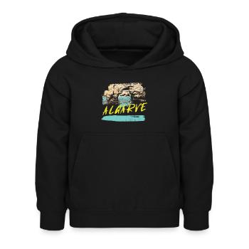 Falaises Algarve illustration Portugal - Sweat à capuche Enfant - noir - Devant - AI Model Kid Female (0cm)