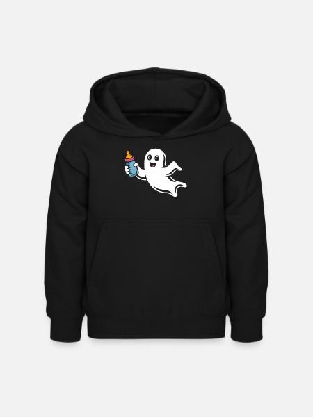 Fröhlicher Geist mit Fläschchen - Kinder Hoodie - Schwarz