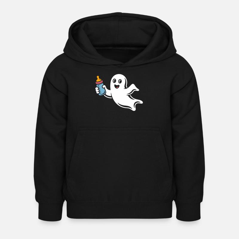 Fröhlicher Geist mit Fläschchen - Kinder Hoodie - Schwarz