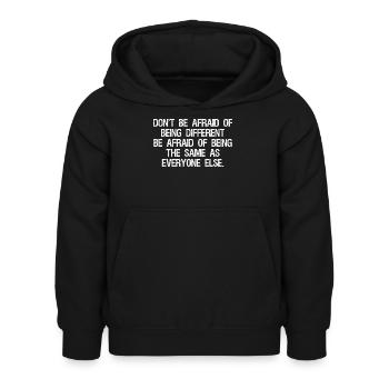 N’ayez pas peur d’être différent N’ayez pas peur de - Sweat à capuche Enfant - noir - Devant - AI Model Kid Female (0cm)