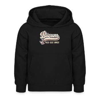 Vacances à la mer du Nord LA MER DEVIENT TOUJOURS DRÔLE - Sweat à capuche Enfant - noir - Devant - AI Model Kid Female (0cm)