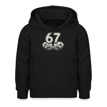 Lustiges 67 Meme Hände Gen Alpha Humor - Kinder Hoodie - Schwarz - Vorne - AI Model Kid Female (0cm)