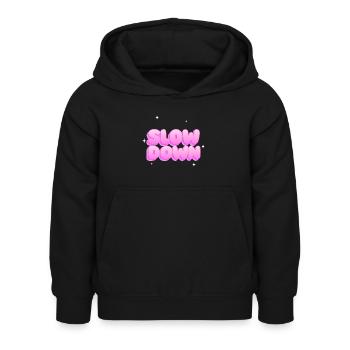Plus lentement - Sweat à capuche Enfant - noir - Devant - AI Model Kid Female (0cm)