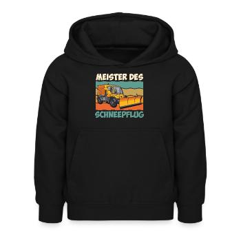 Winterdienst MEISTER DES SCHNEEPFLUG Lustiges - Kinder Hoodie - Schwarz - Vorne - AI Model Kid Female (0cm)