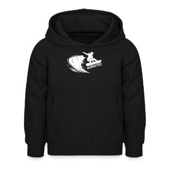 Action de snowboard en slopestyle en montagne - Sweat à capuche Enfant - noir - Devant - AI Model Kid Female (0cm)