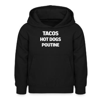 Tacos Hot Dog Poutine - Sweat à capuche Enfant - noir - Devant - AI Model Kid Female (0cm)