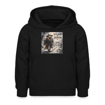 Japanisches Kitsune-Flötendesign - Kinder Hoodie - Schwarz - Vorne - AI Model Kid Female (0cm)