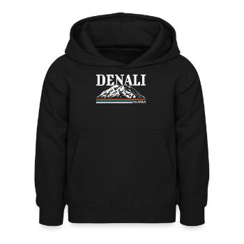 Alaska Denalis Nationalpark Retro - Kinder Hoodie - Schwarz - Vorne - AI Model Kid Female (0cm)