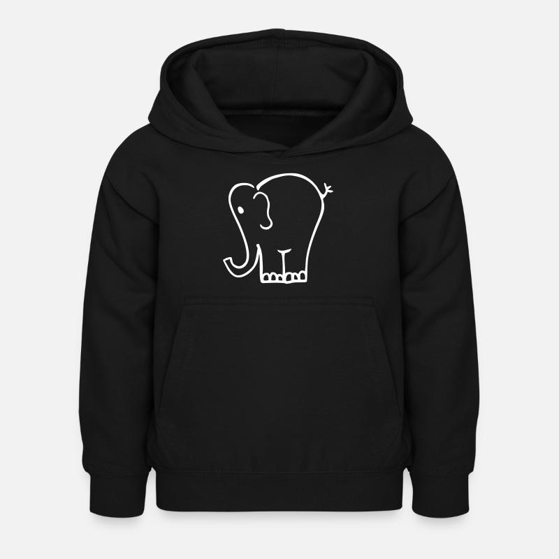 Elephant pour les enfants - Sweat à capuche Enfant - noir