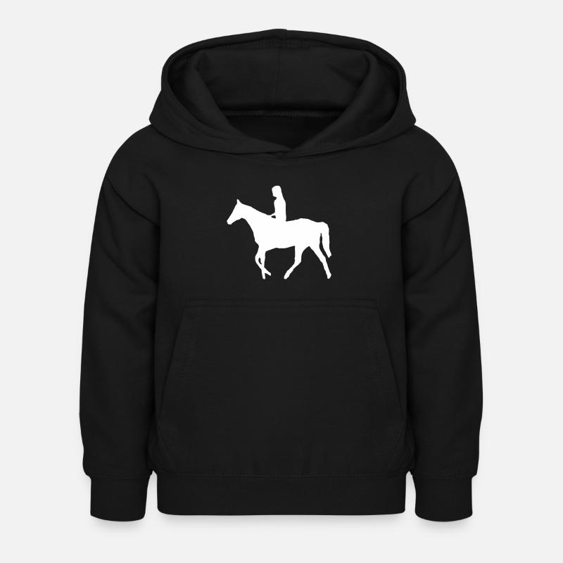Cavallo - Felpa con cappuccio per bambini - nero