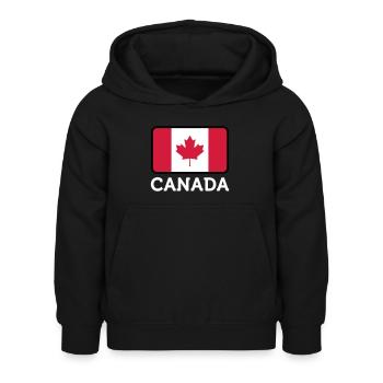 Drapeau national du Canada - Sweat à capuche Enfant - noir - Devant - AI Model Kid Female (0cm)