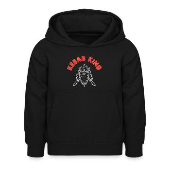Kebab King Döner Kebab Grill - Kinder Hoodie - Schwarz - Vorne - AI Model Kid Female (0cm)