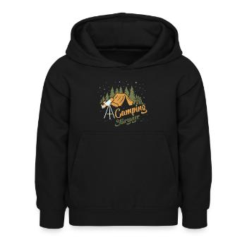 Camping Stargazer Stars Planets Astronomy - Kinder Hoodie - Schwarz - Vorne - AI Model Kid Female (0cm)