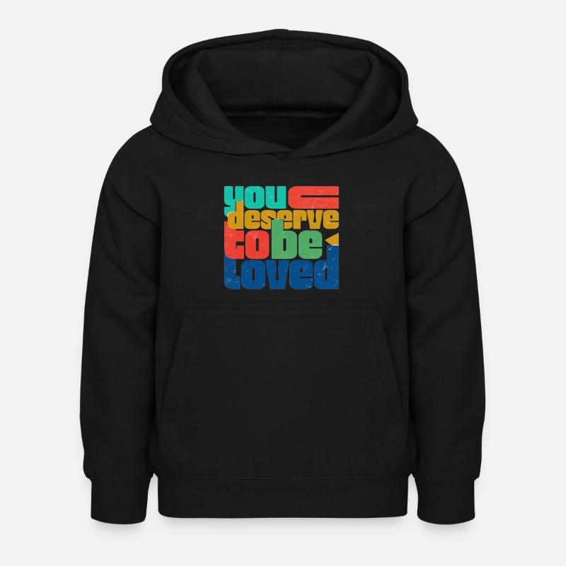 Vous méritez d’être aimé - Sweat à capuche Enfant - noir