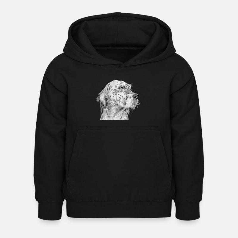 Setter anglais anglais - Sweat à capuche Enfant - noir