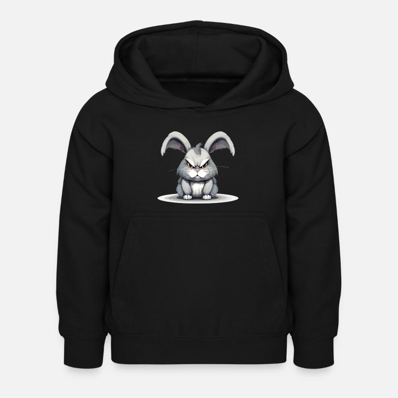Zaar le lapin en colère - Sweat à capuche Enfant - noir