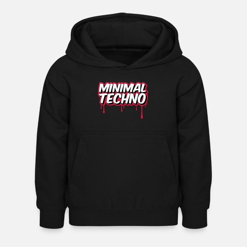 MINIMAL TECHNO - Kids Hoodie - black