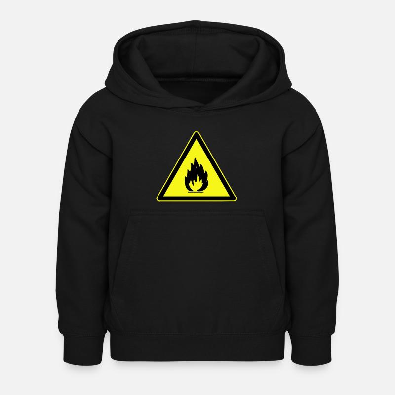 Flammable Danger Warning, Flammable Danger - Kids Hoodie - black