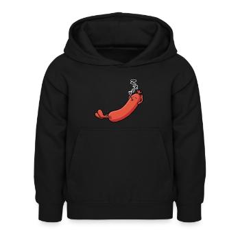 Saucisse qui dort et ronfle - Sweat à capuche Enfant - noir - Devant - AI Model Kid Female (0cm)