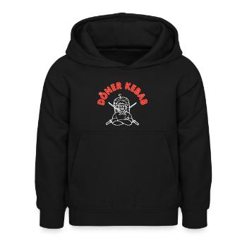 Döner Kebab Dönermann Kebab Grill - Kinder Hoodie - Schwarz - Vorne - AI Model Kid Female (0cm)