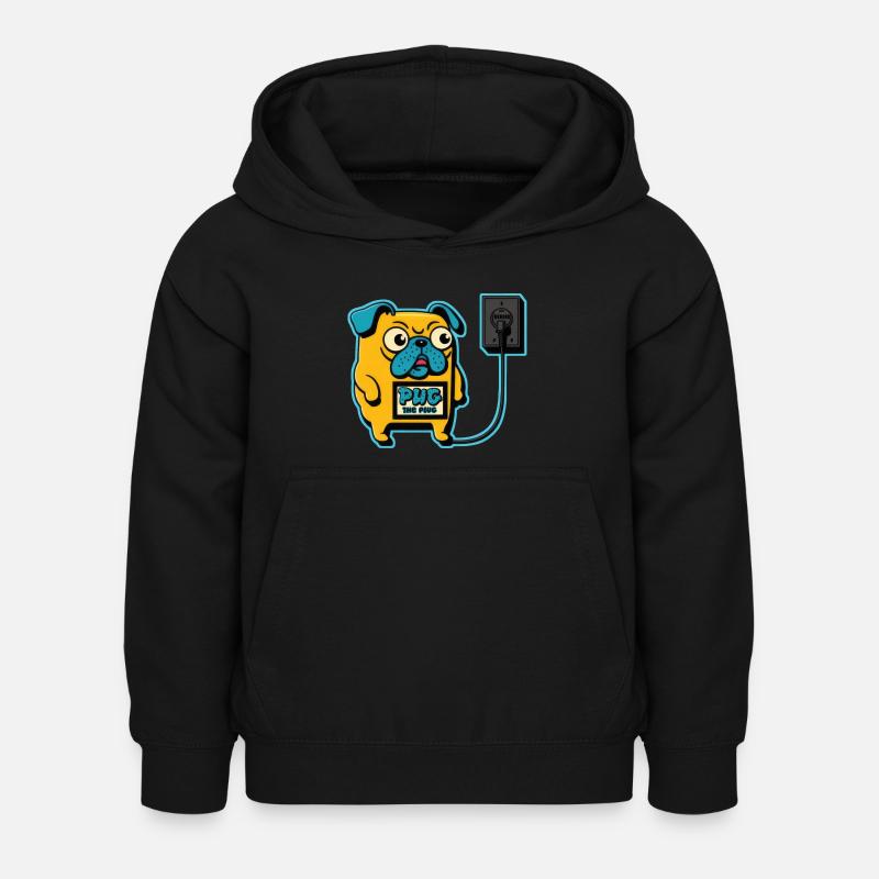 Pug le plug - Sweat à capuche Enfant - noir
