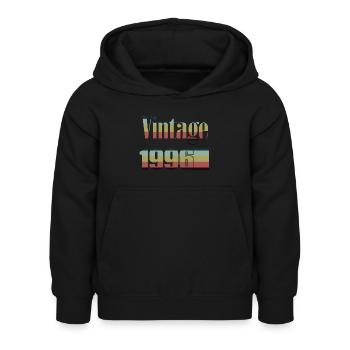 1996 anniversaire 1996 né en 1996 anniversaire - Sweat à capuche Enfant - noir - Devant - AI Model Kid Female (0cm)