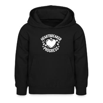 Heartbreaker in Progress - Kids Hoodie - black - Front - AI Model Kid Female (0cm)