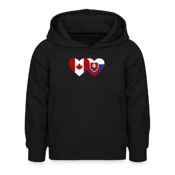 Drapeau du Canada Slovaquie Coeur - Sweat à capuche Enfant - noir - Devant - AI Model Kid Female (0cm)