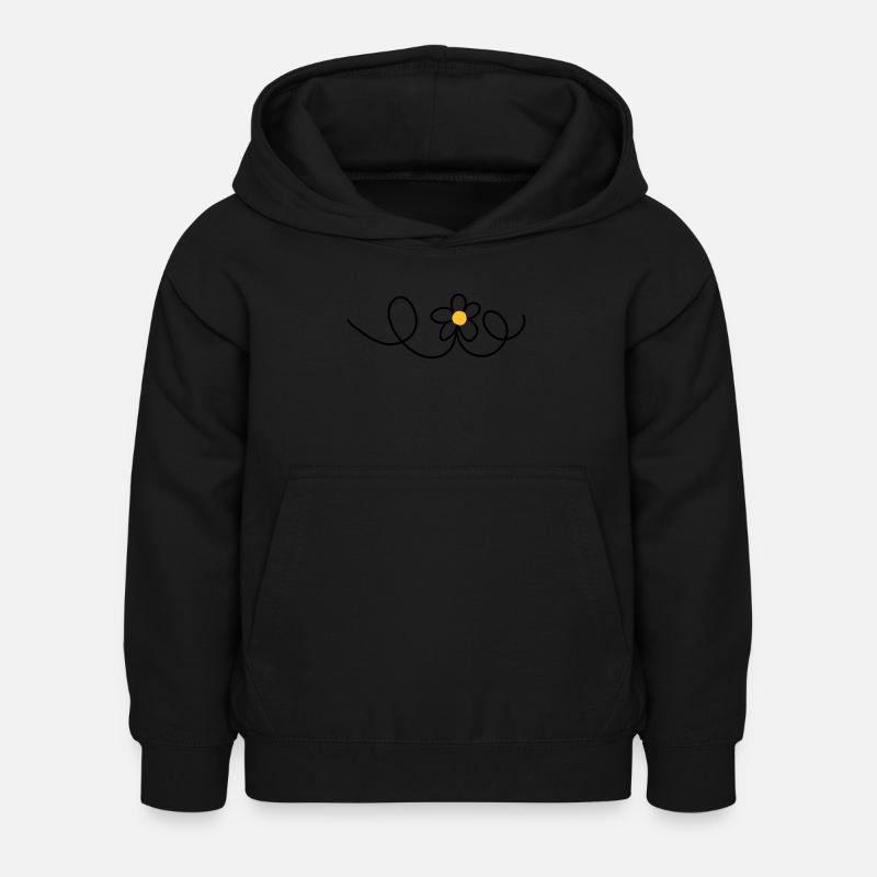 Blume - Kinder Hoodie - Schwarz